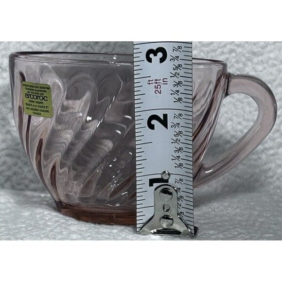 Arcoroc France 20 Piece Set Rosaline Swirling Pattern  Light Pink Vintage 1980s - Picture 15 of 16